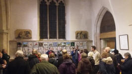 Results of the ‘Bake Off’ being announced by Ringing Master Jonathan Williamson at the SE District Meeting at      Coddenham.