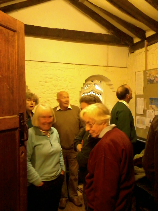 In the waiting room at St George's in Norwich on the South-East District Outing.