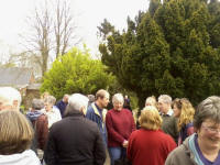 Ringers gathered outside Monewden awaiting the draw. Ringers gathered outside Monewden awaiting the draw.