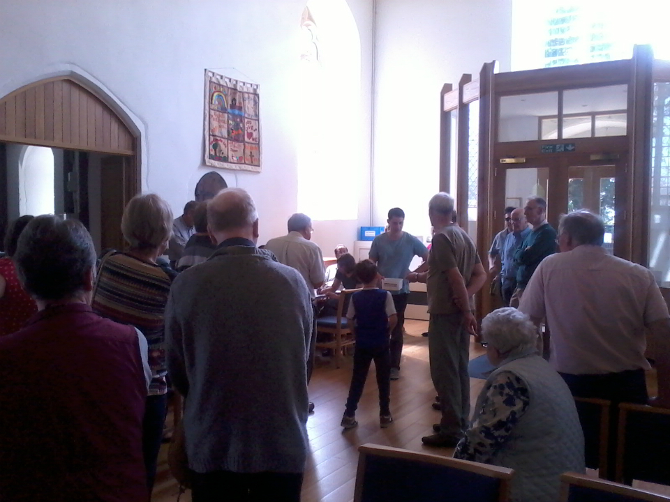 Ringing Master Tom Scase making the draw for the ringing order.
