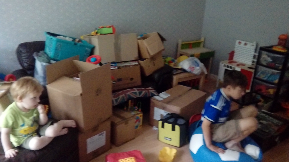 The living room before unpacking.