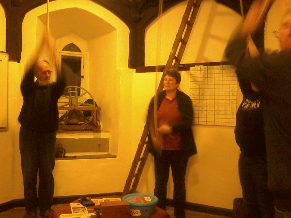 Ringing at Wickham Market - 2nd, Mary Garner, 3rd Chris Garner, 4th Kate Eagle, 5th Ruth Munnings & Tenor Ray Lewis.