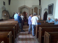 Members gathered in Winston church during ringing at the South-East District Quarterly Meeting.