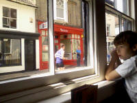 Mason watching the Woodbridge 10k from the East Coast Diner. Mason watching the Woodbridge 10k from the East Coast Diner.