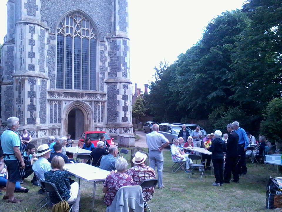 BBQ in churchyard of St Mary-the-Virgin in Woodbridge.