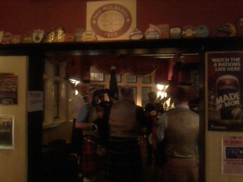 Bagpipes at The Mulberry Tree.