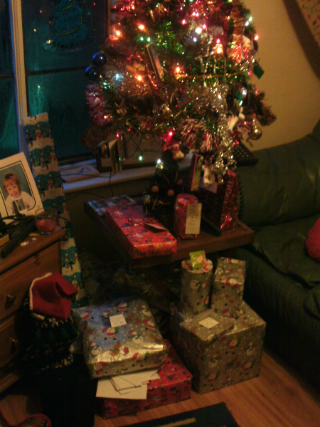 Presents under the tree on Christmas morning!
