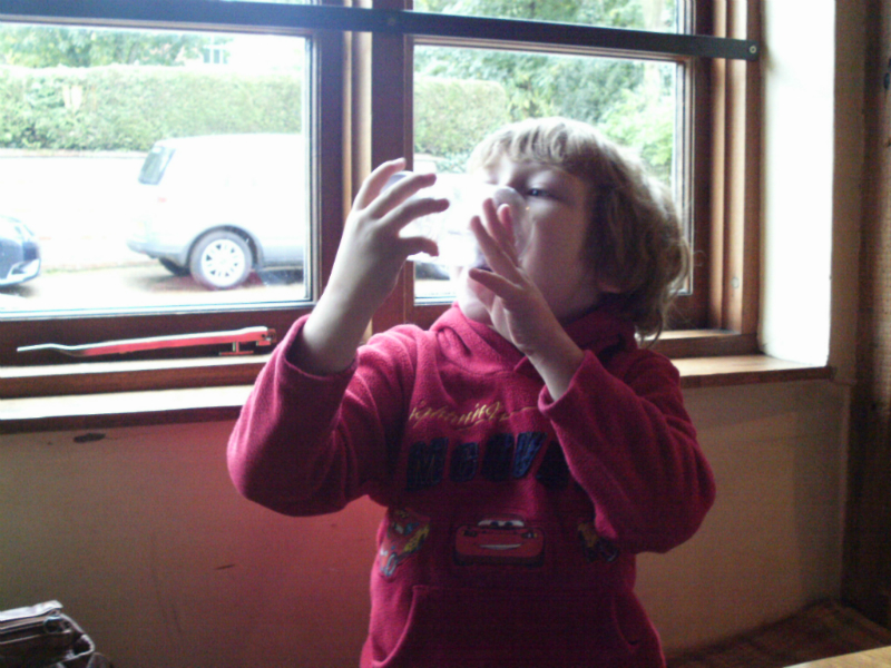 Mason enjoys a drink at The Red Lion in Kenninghall.