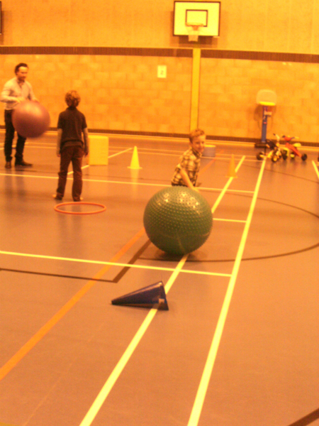 Mason at one with a huge ball at his friend's party!