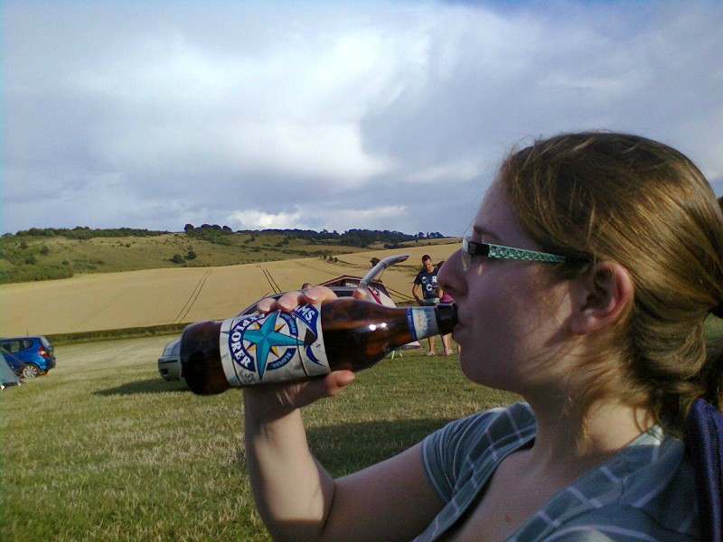 Ruthie settled down at the campsite.