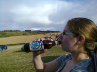 Ruthie settled down at the campsite.