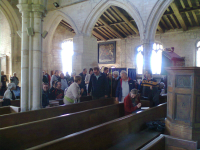 Ringers gathering for the results.