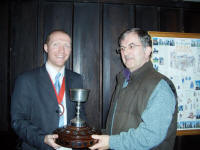 The Rose Trophy being presented to Owen Claxton of St Mary-le-Tower by the Guild Ringing Master, Richard J Munnings Picture of The Rose Trophy being presented to Owen Claxton of St Mary-le-Tower by the Guild Ringing Master, Richard J Munnings