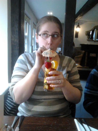 Ruthie in the pub.