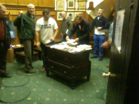 Table in its new position at St Mary-le-Tower.