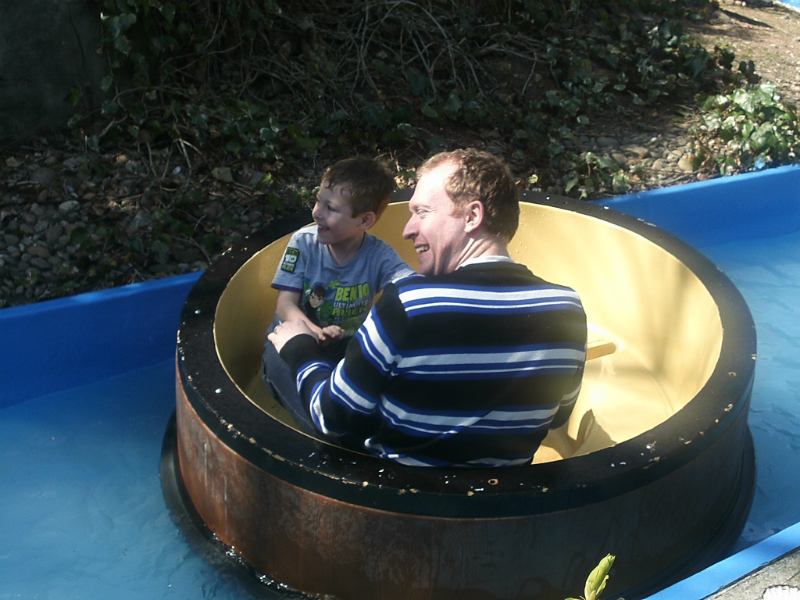 Mason and me getting wet at Sundown Adventureland.
