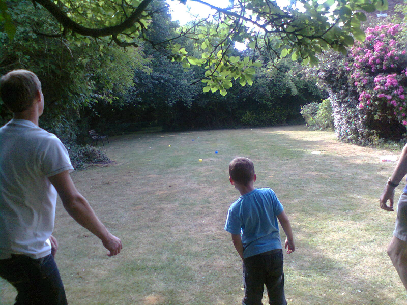 Bowls on the lawn.