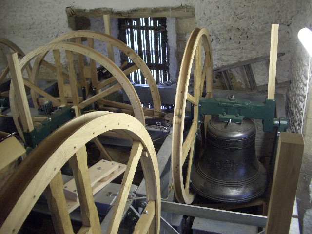 Photo of nearly completed bell installation, Parham